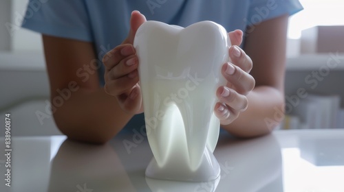 The large white tooth model photo