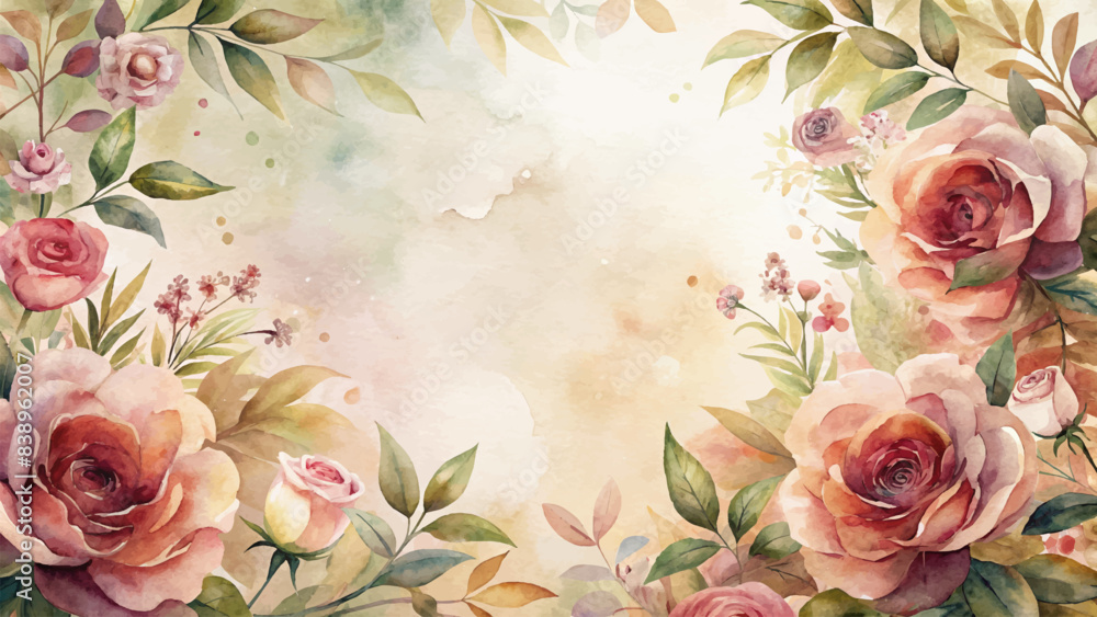 Elegant watercolor flower background Elegant watercolor flower background