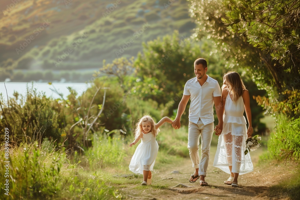 Summer Stroll with Joyful Family: Outdoor Fun and Togetherness Summer Stroll with Joyful Family: Outdoor Fun and Togetherness