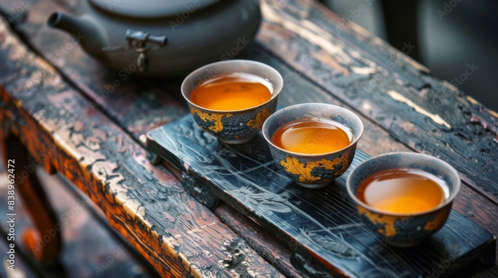 Chinese tea drink illustration generated by ai Chinese tea drink illustration generated by ai
