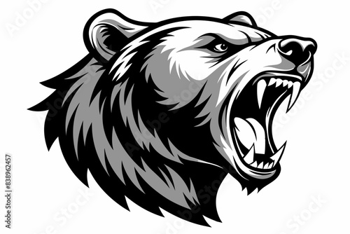 grizzly screamed silhouette vector illustration