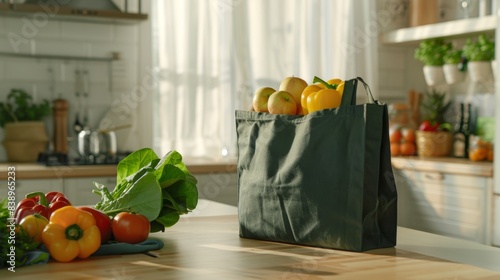 The reusable grocery bag photo