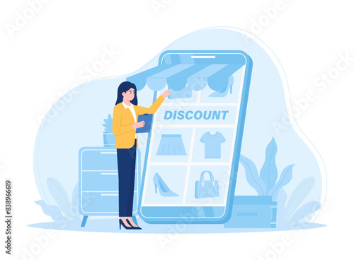 Digital guide to online purchasing concept flat illustration