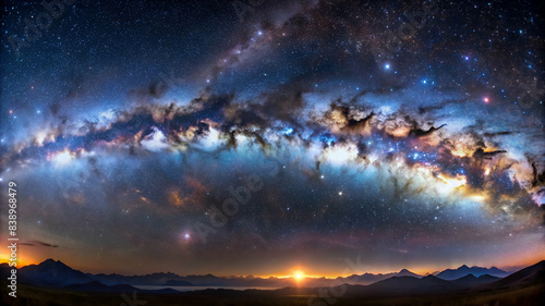 Panorama milky way galaxy in the universe