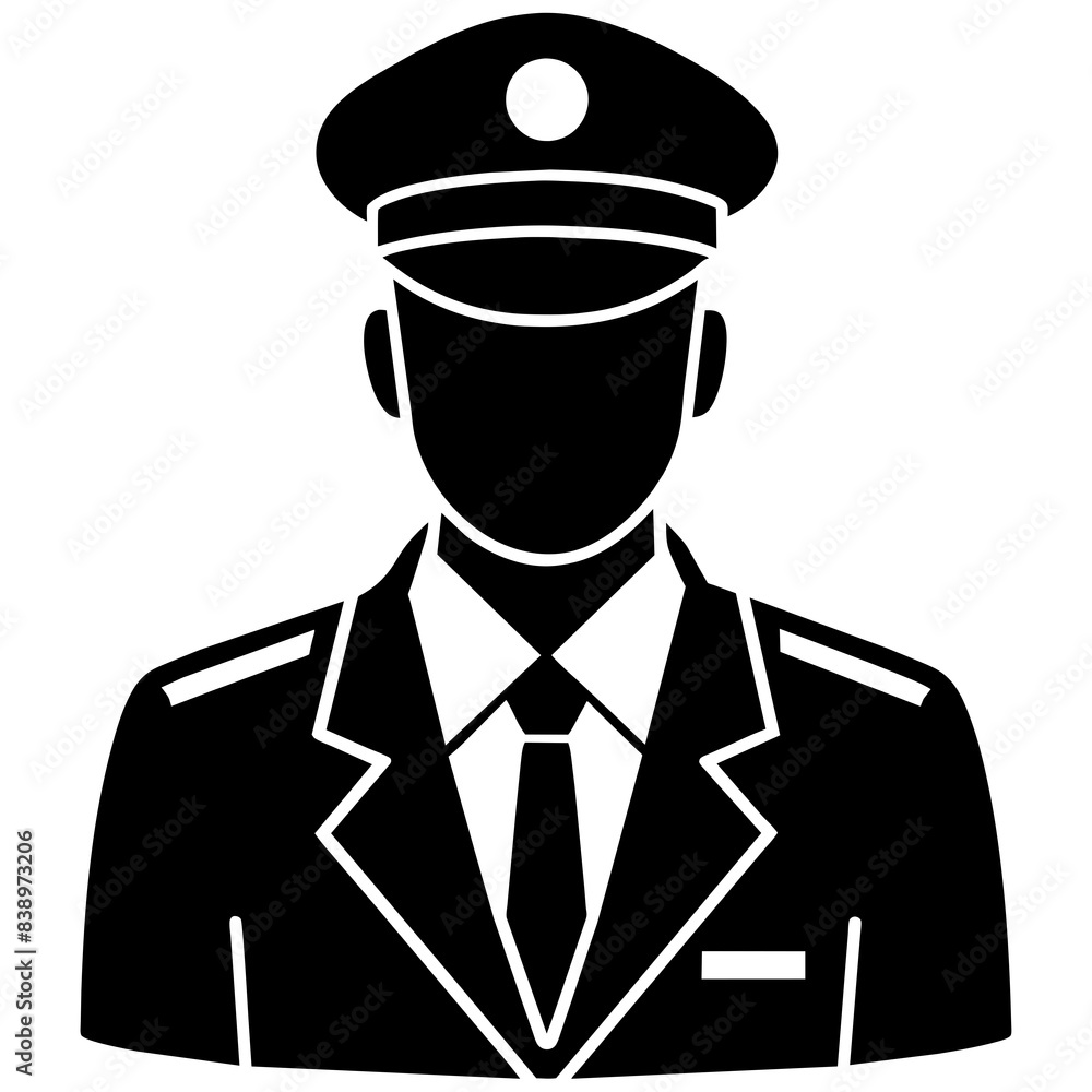 Customs officer enforcement in uniform. Vector illustration isolated on white background. Customs officer enforcement in uniform. Vector illustration isolated on white background.