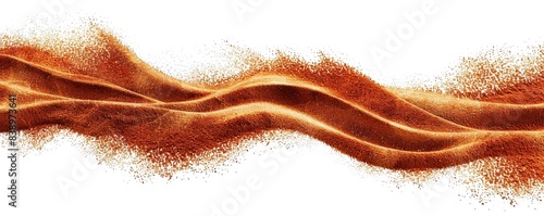 Rich cinnamon wave abstract background, warm and spicy, isolated on white photo