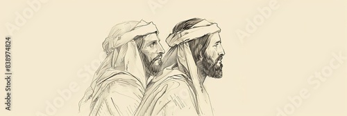 Jesus' Post-Resurrection Appearances, Biblical Illustration of Faith and Assurance, Ideal for Religious Banner,Christian banner