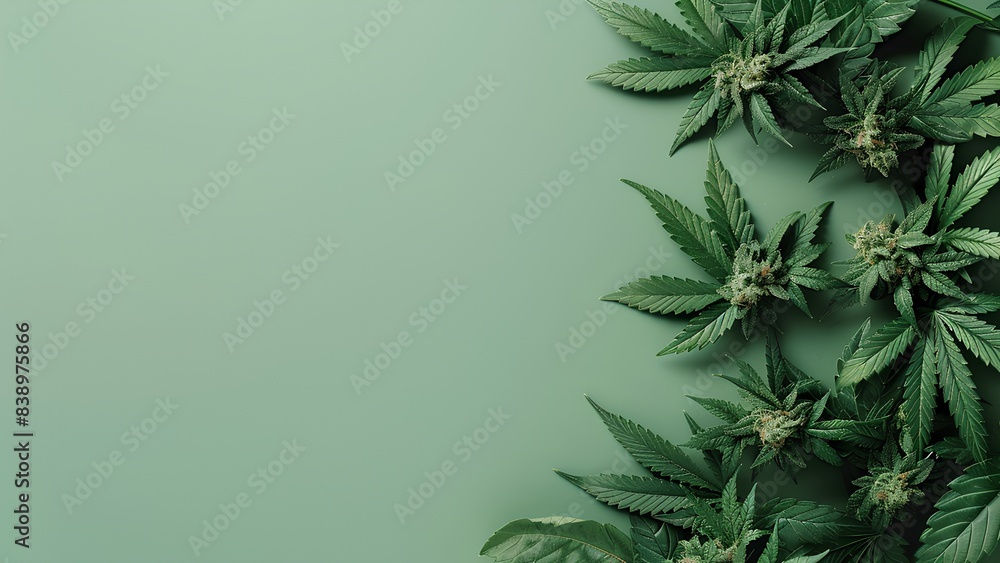 Green cannabis leaves Green cannabis leaves