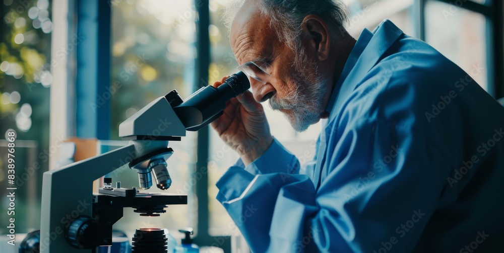 The Scientist Using Microscope The Scientist Using Microscope