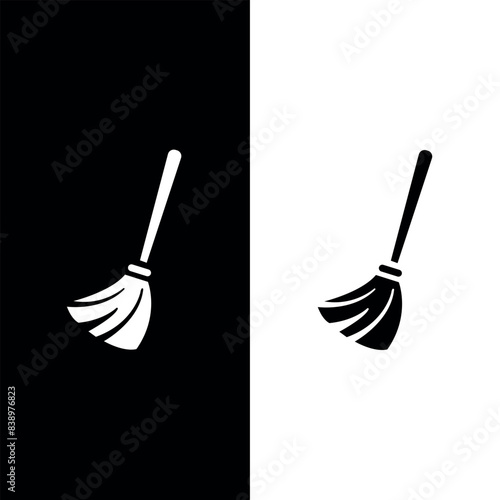 Floor mop icons. Mop And Bucket symbol. Cleaning service signs, vector illustration	