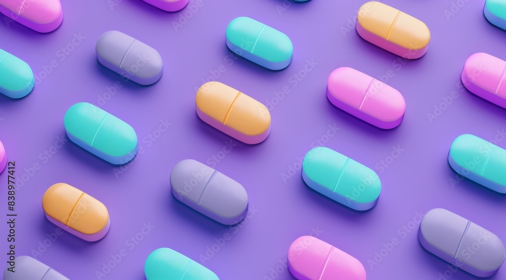 3d Pills abstract background 3d Pills abstract background
