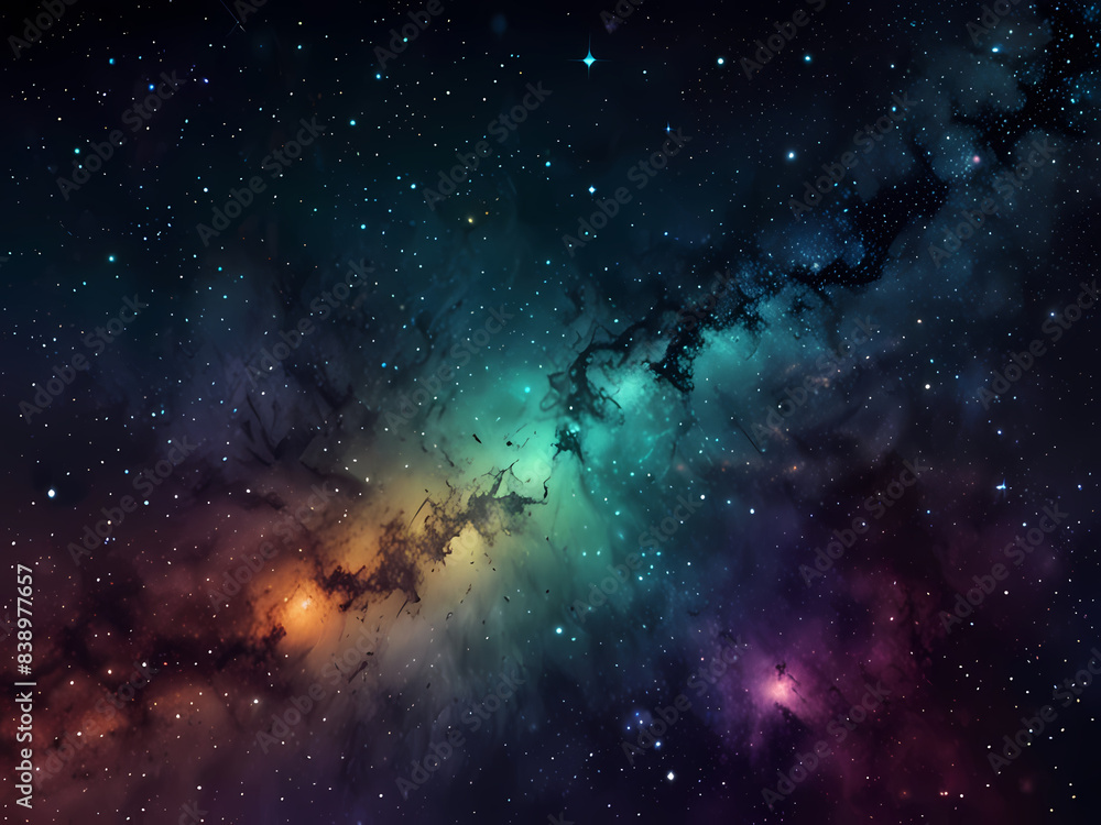 Fototapeta premium cosmic scene of the galaxy, perfect for a desktop wallpaper or presentation backdrop.