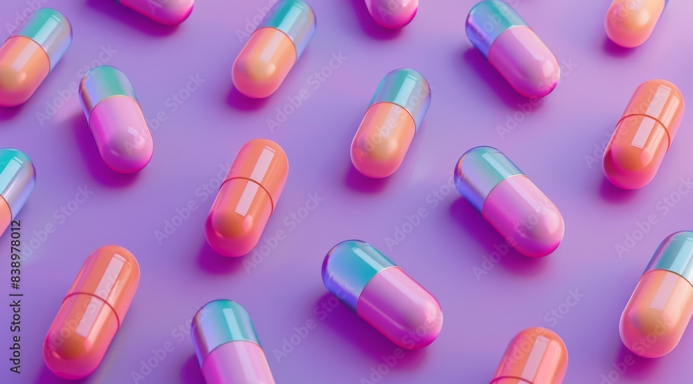 3d Pills abstract background 3d Pills abstract background