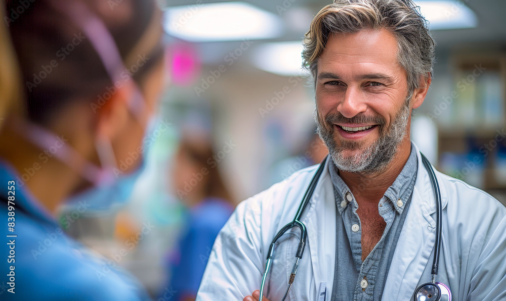Smiling Doctor Testing Patient's Allergy Reaction in Modern Hospital during Daytime, Friendly Medical Professional with Stethoscope Engaging in Patient Care, Focus on Healthcare and Well-Being Smiling Doctor Testing Patient's Allergy Reaction in Modern Hospital during Daytime, Friendly Medical Professional with Stethoscope Engaging in Patient Care, Focus on Healthcare and Well-Being