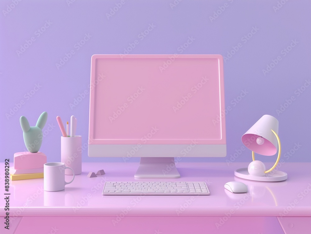 3D cartoon minimalist online course setup, concept of e learning, clean and accessible 3D cartoon minimalist online course setup, concept of e learning, clean and accessible