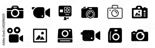 Camera icon. Photo and video camera symbol set. Vector