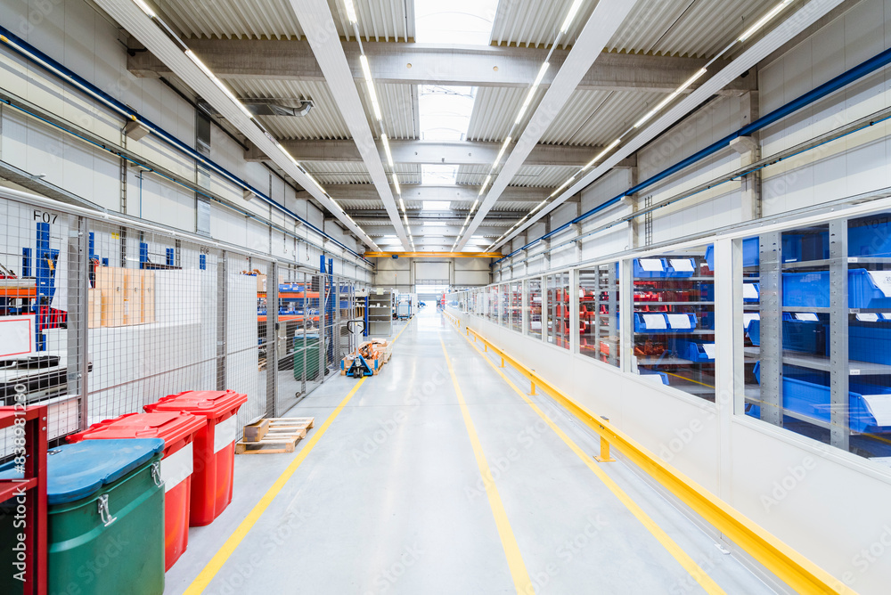 Factory shop floor with warehouse Factory shop floor with warehouse