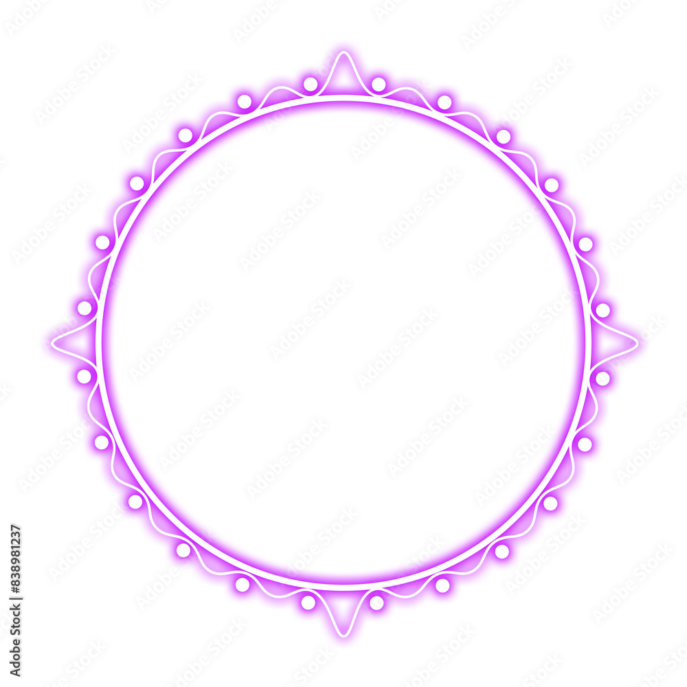 purple dot circle line frame and wave neon light purple dot circle line frame and wave neon light