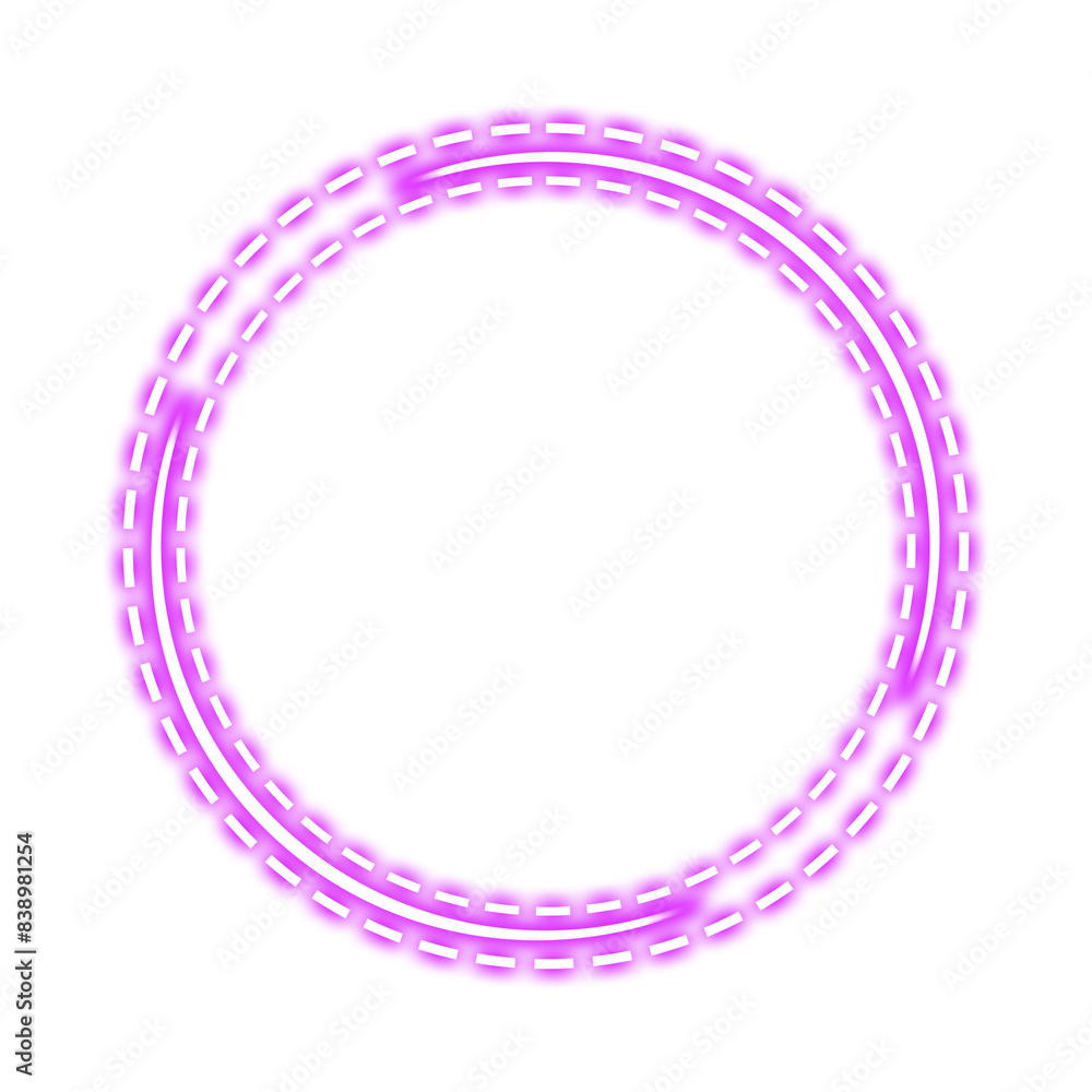 purple stitch circle frame neon light purple stitch circle frame neon light