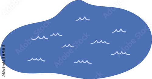 Simple hand drawn little pond