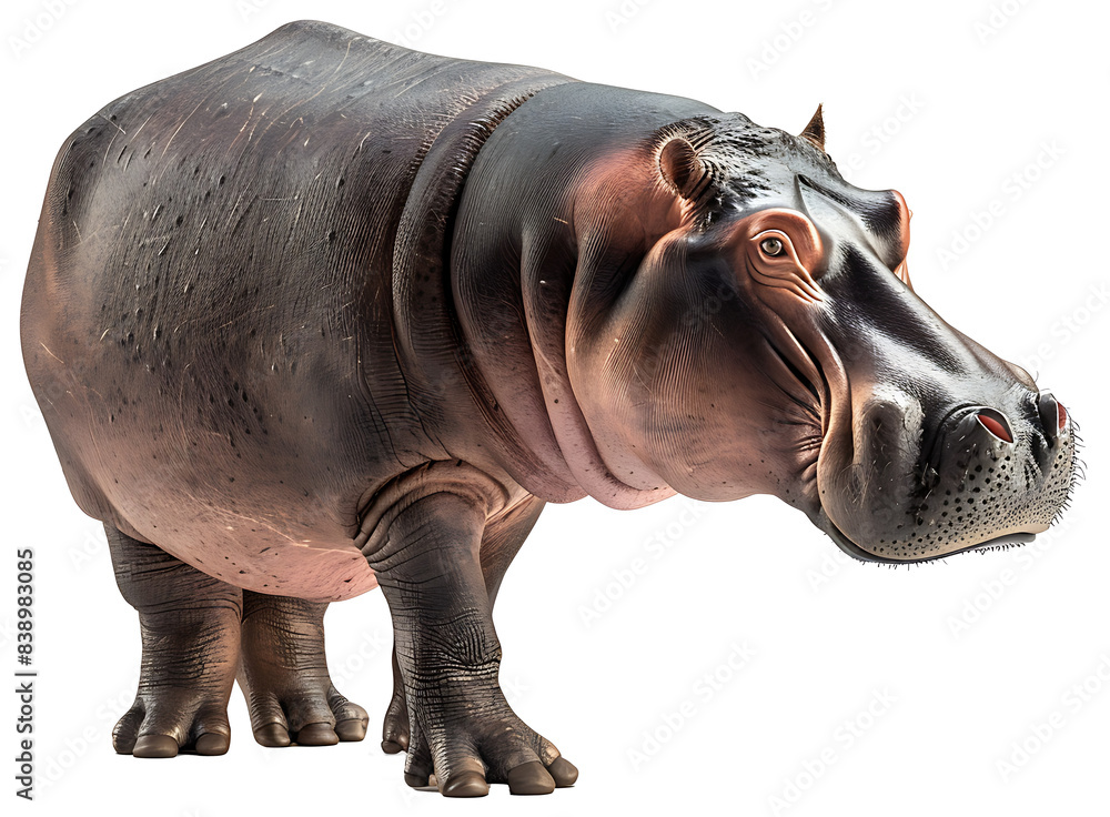Fototapeta premium A Hippopotamus isolated on a transparent background PNG