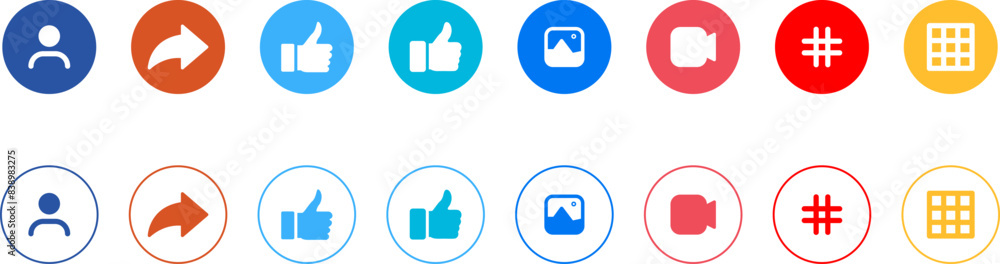 Social media generic reaction icons set. Social media dating icons. Notification Reaction Design for web and mobile app Social media generic reaction icons set. Social media dating icons. Notification Reaction Design for web and mobile app