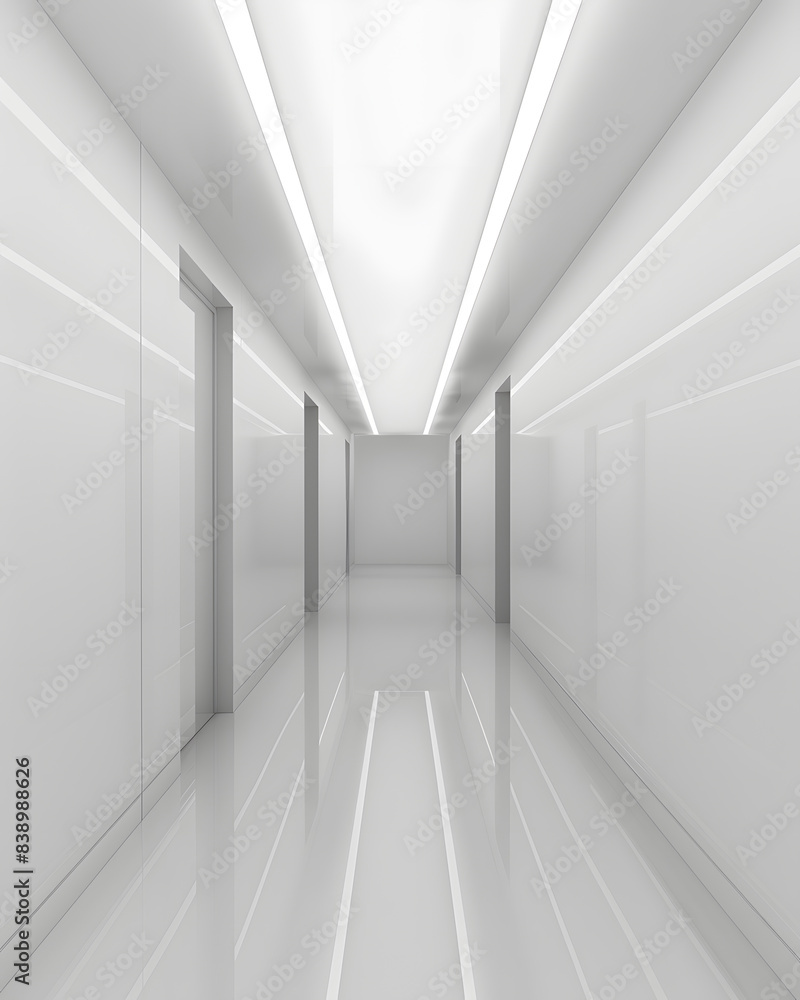 Empty white room with lights and shadows mock up Empty white room with lights and shadows mock up