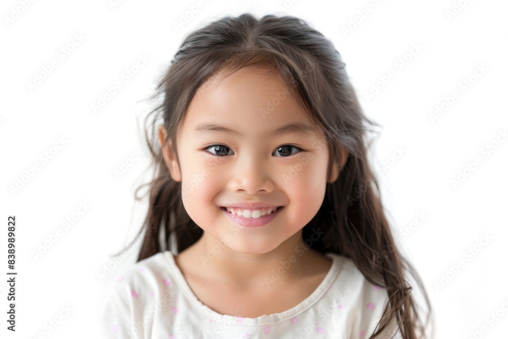 Girl Little. Smiling Asian Little Girl Portrait Isolated on White Background Girl Little. Smiling Asian Little Girl Portrait Isolated on White Background