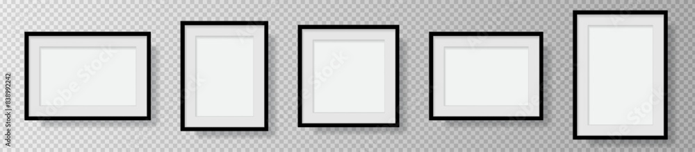 Photo Realistic White Blank Picture Frame, hanging on a Wall from the ...