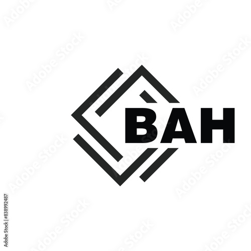 BAH letter logo design on white background. BAH logo. BAH creative initials letter Monogram logo icon concept. BAH letter design