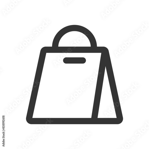 Shopping icon outline style. Sale sign, shop bag symbol, paper bag icon, goodie bag, cart, e-commerce.
