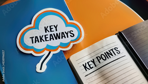 Key Takeaways Sticker on Notebook on Colorful Table