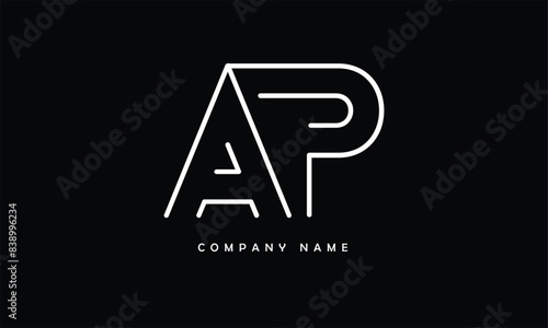 AP, PA, A, P Abstract Letters Logo Monogram