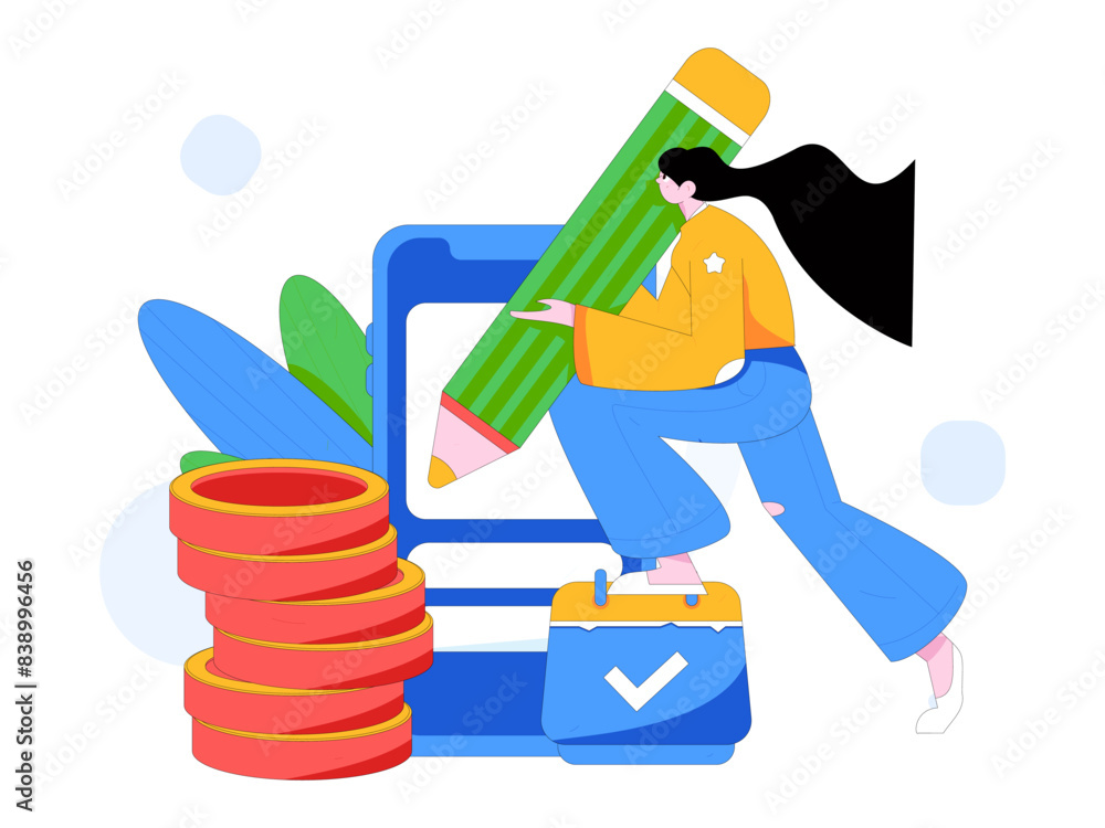 Check-in character flat vector concept operation hand-drawn illustration
Check-in character flat vector concept operation hand-drawn illustration