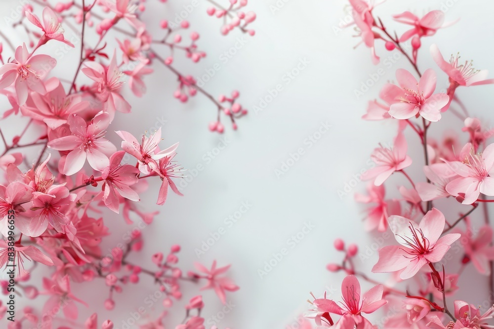 Obraz premium Pink Background Flowers. Abstract Beautiful Bouquet of Pink Flowers on Grey Background