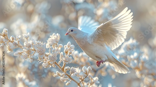 white dove on the tree