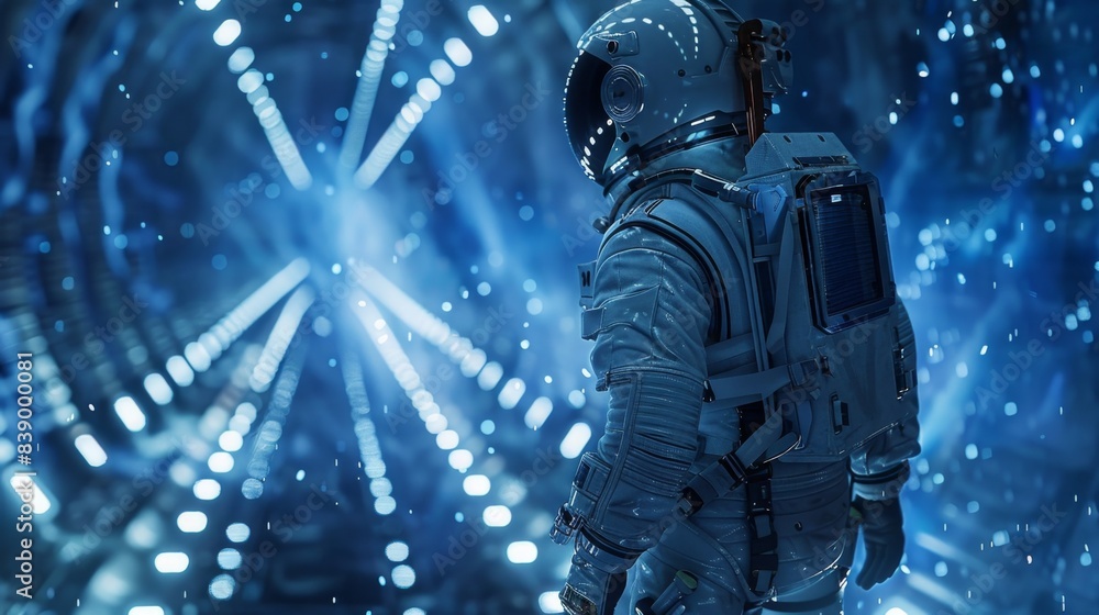 Futuristic Astronaut with Cybernetic Enhancements Explores the Vast Depths of Space Futuristic Astronaut with Cybernetic Enhancements Explores the Vast Depths of Space