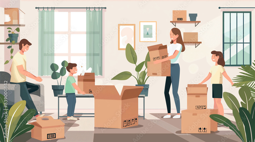 on the move, moving house, family, moving address on the move, moving house, family, moving address