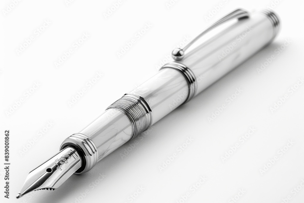 White office pen isolated on white background. Essential writing instrument for professional and creative use. White office pen isolated on white background. Essential writing instrument for professional and creative use.