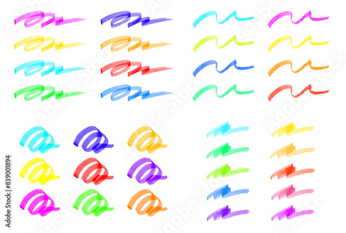 カラフルなラインマーカー飾り