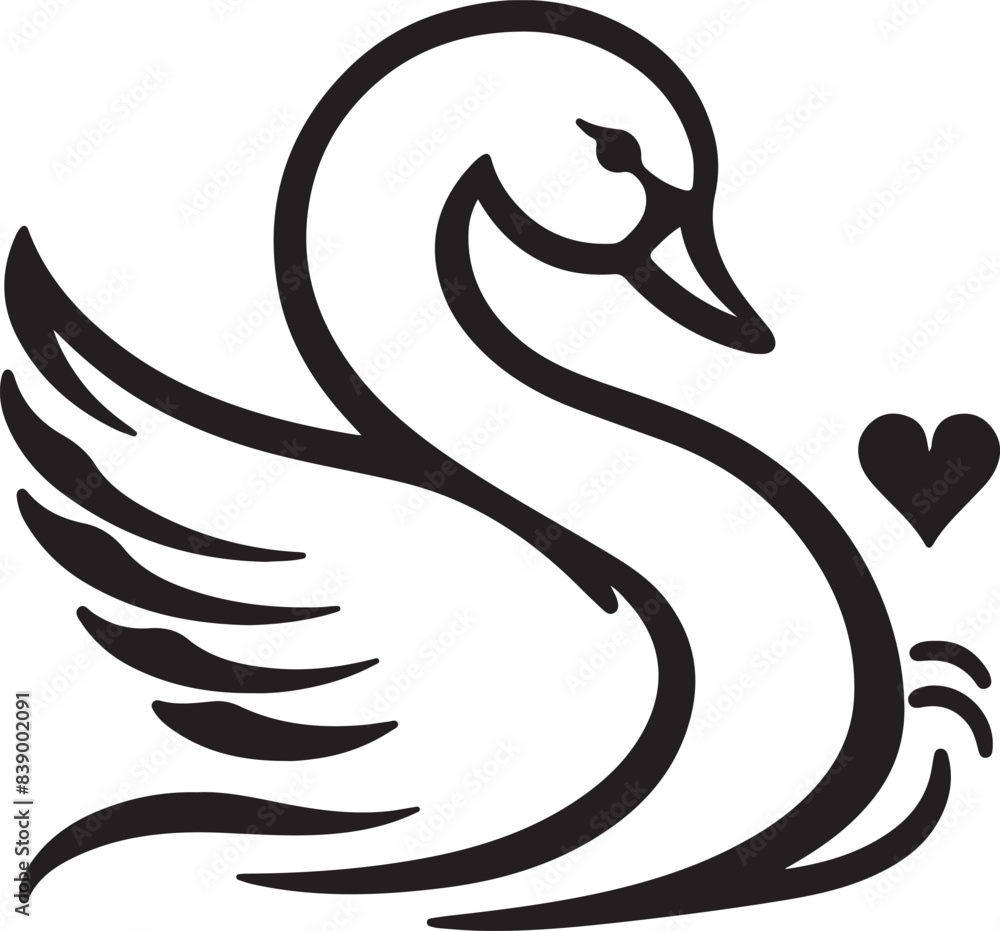 silhouette of a swan silhouette of a swan