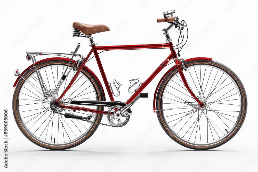 Red sport bicycle isolated on a clean white background. Minimalist design for active lifestyle. Red sport bicycle isolated on a clean white background. Minimalist design for active lifestyle.