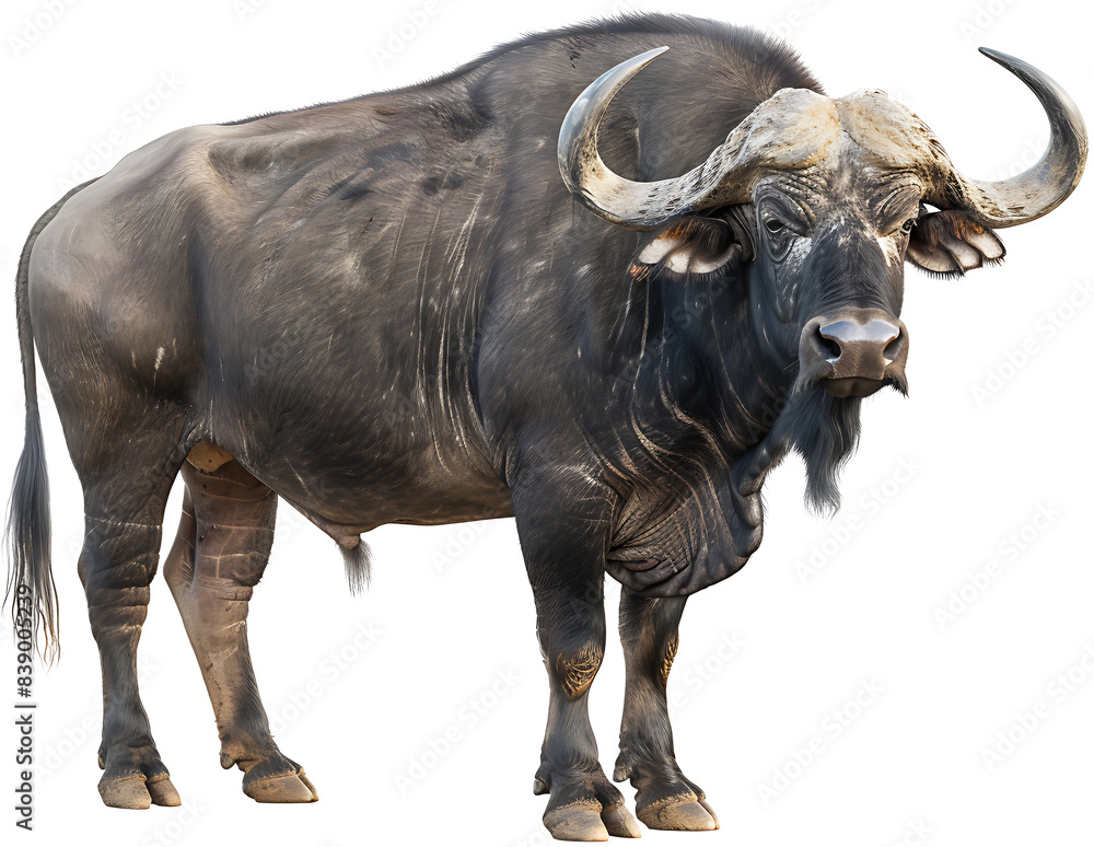 A buffalo isolated on a transparent background PNG A buffalo isolated on a transparent background PNG