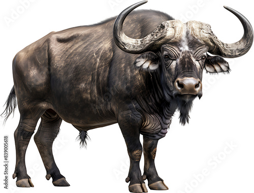 A buffalo isolated on a transparent background PNG