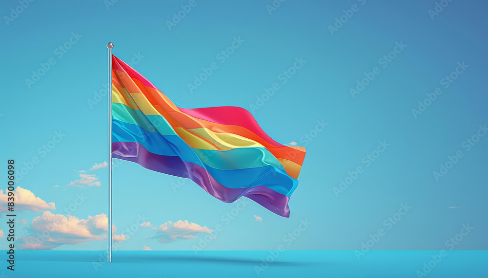 Stripes on Pride flag in the wind flat design side view unity theme water color Complementary Color Scheme