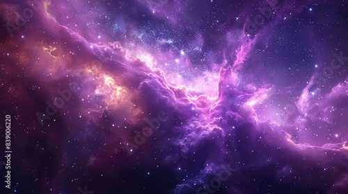 Majestic Purple Nebula in Space: A Cosmic Splendor © Anastasiia