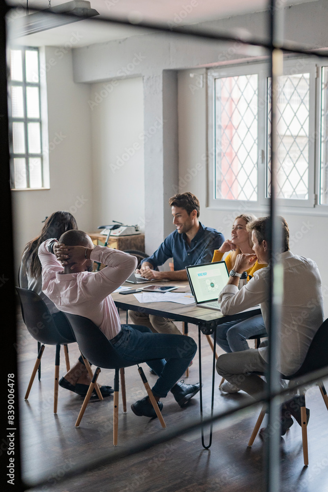 Business team having a meeting in loft office