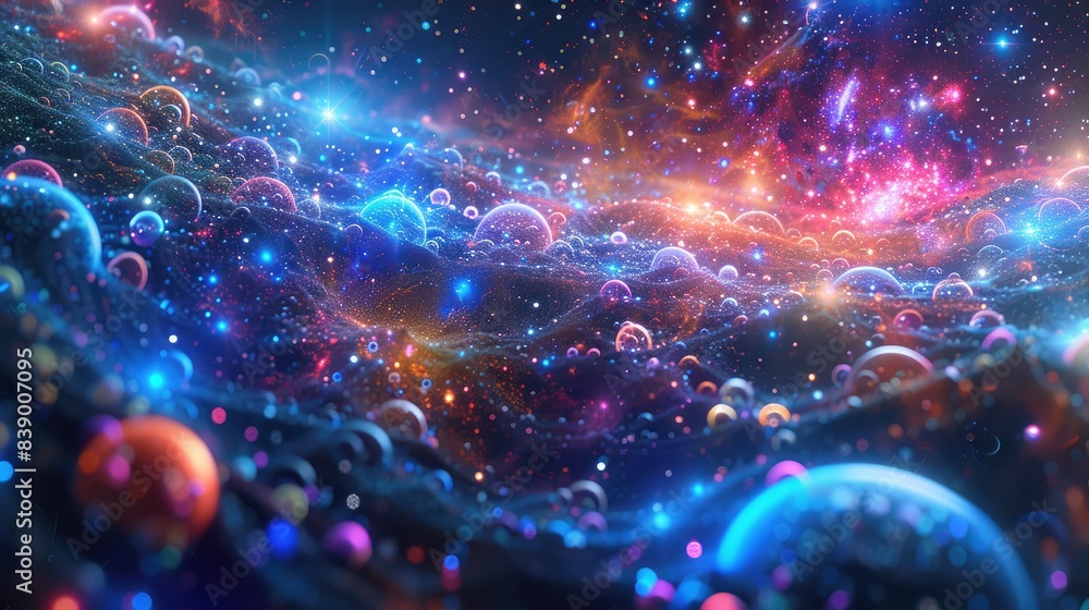 Abstract bokeh background resembling galaxy clusters Abstract bokeh background resembling galaxy clusters