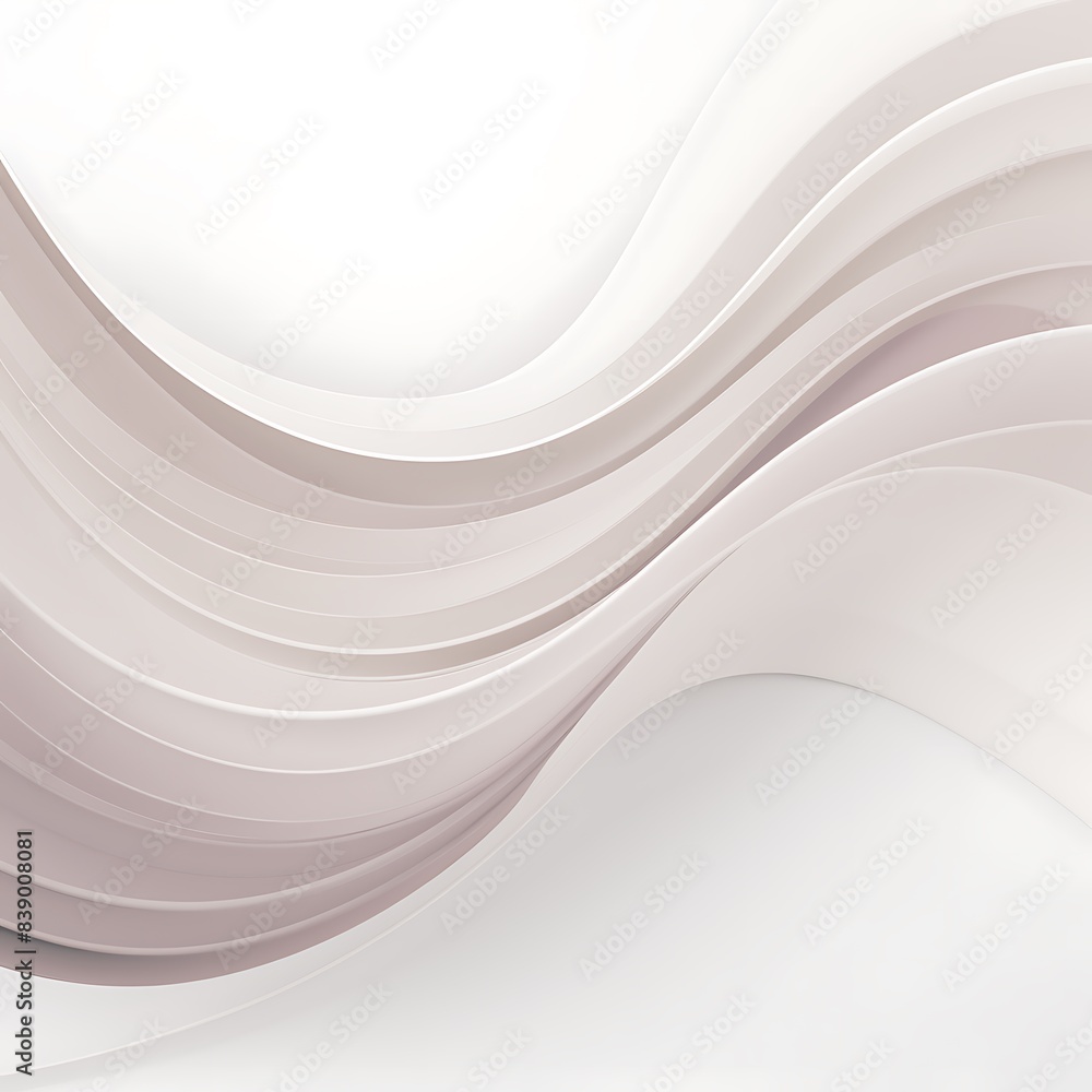 Obraz premium Abstract white background with smooth wavy lines