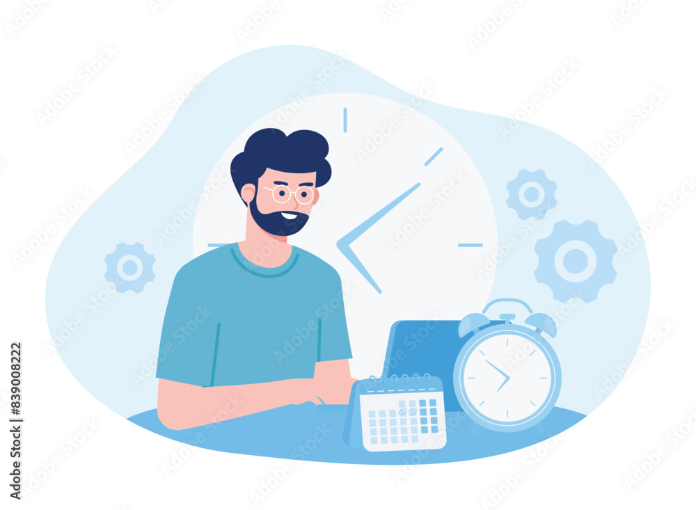 people who work concept flat illustration people who work concept flat illustration